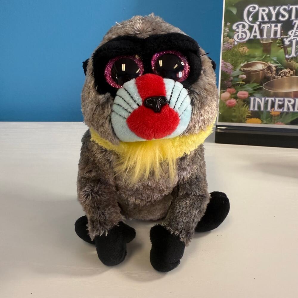 TY Beanie Boo Wasabi Mandrill Plush 6 Inch EUC Retired Soft Toy Collector